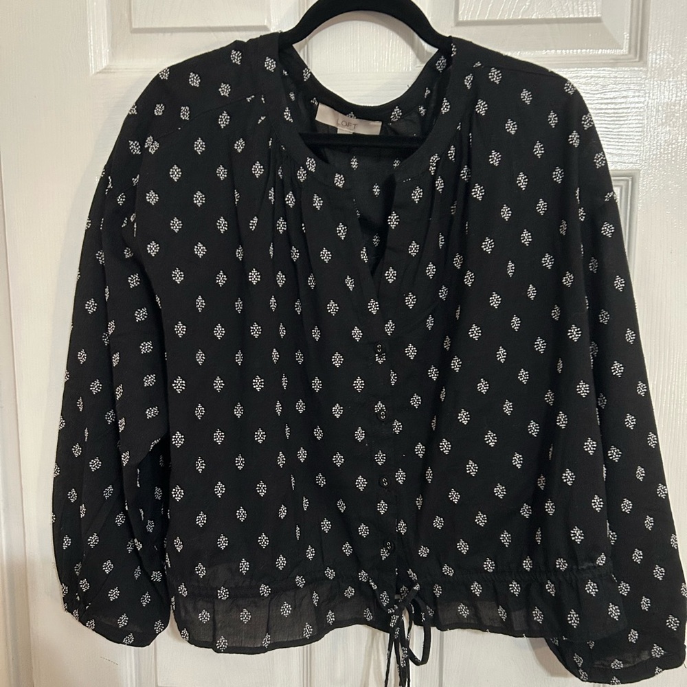 LOFT Clip Modern Drawstring Shirt